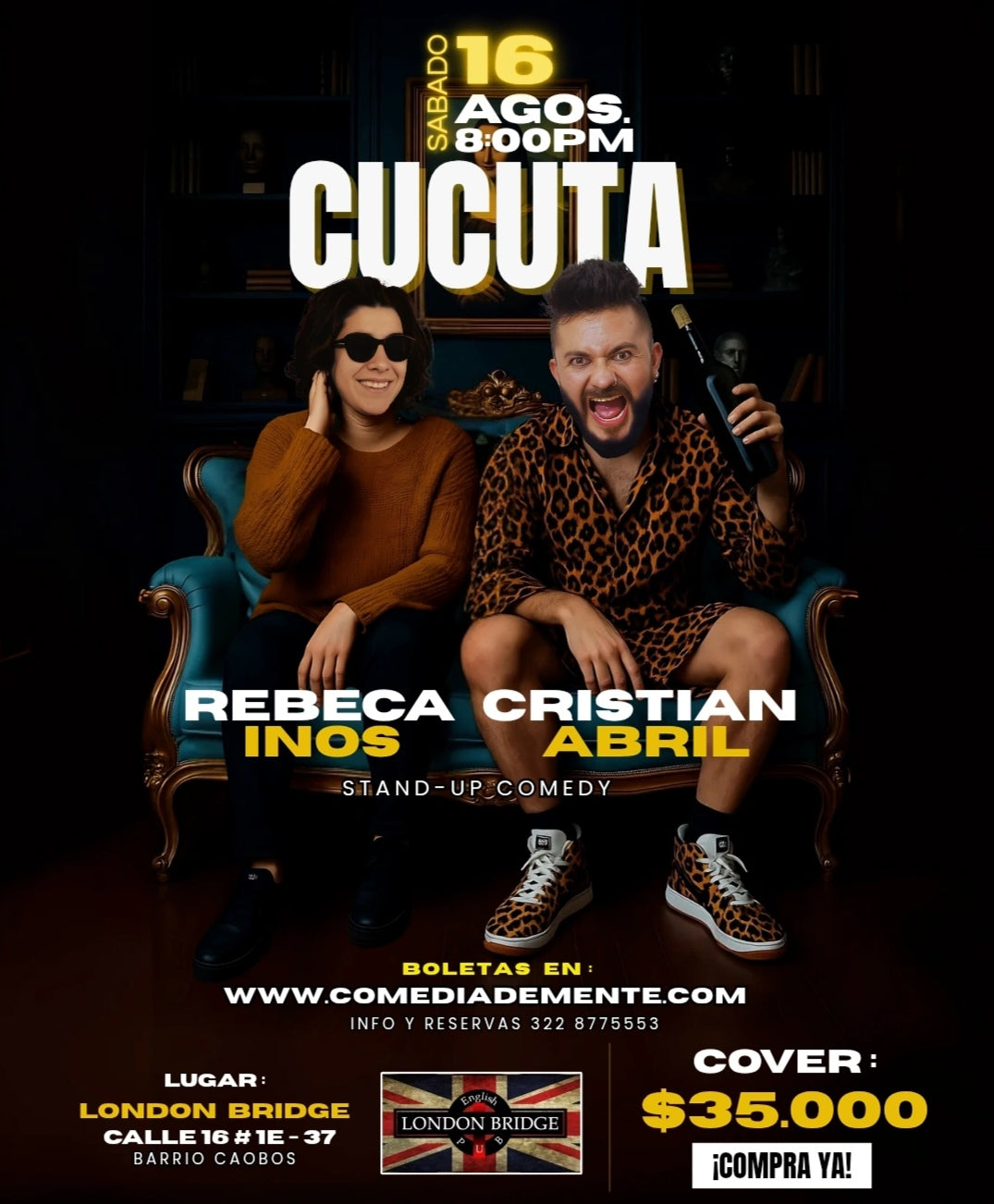 CUCUTA 16 DE AGOSTO REBECA INOS y CRISTIAN ABRIL